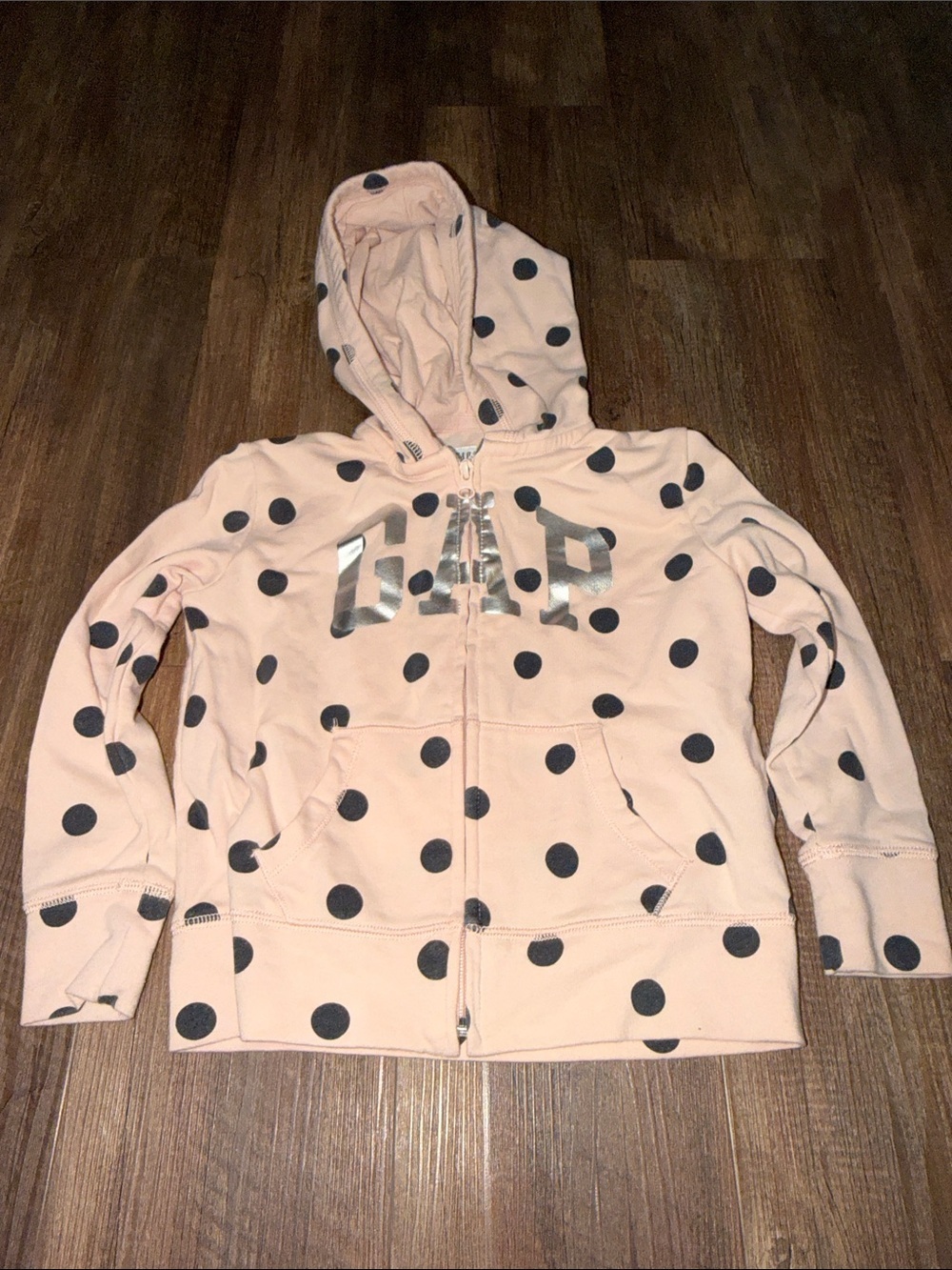 Girls GAP polka dot hooded jacket size S